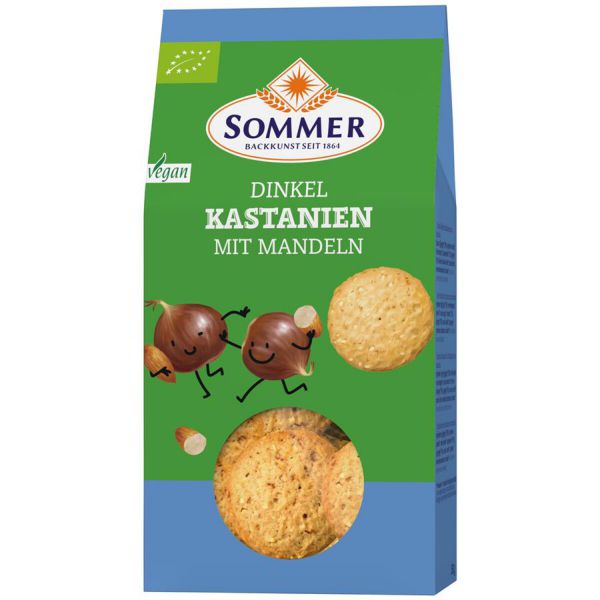 Dinkel Kastanien Cookies mit Mandeln