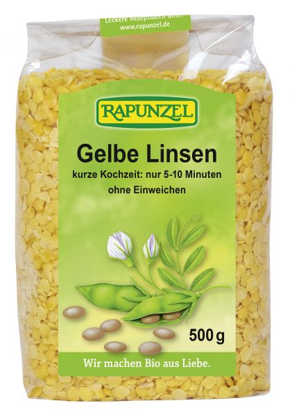 Linsen geschält gelb