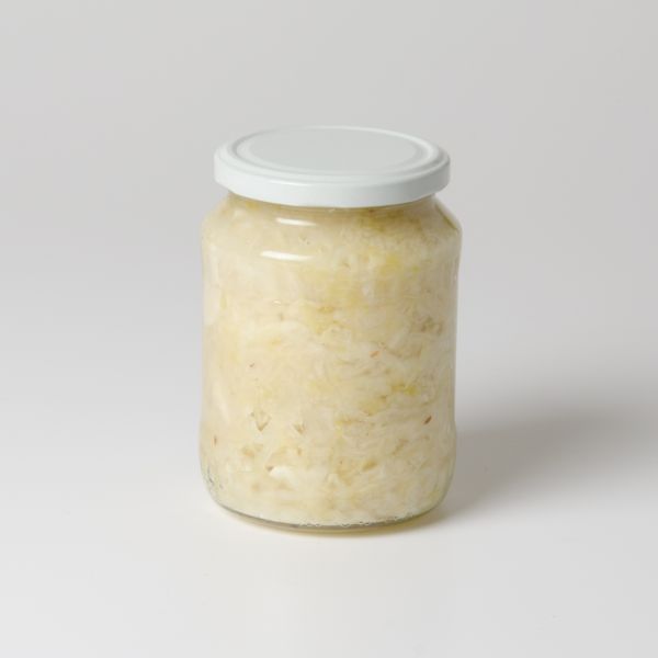 Sauerkraut unpasteurisiert, im Glas