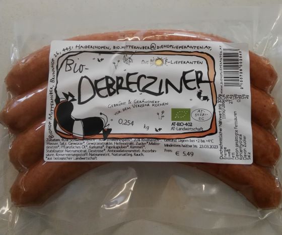 Debreziner 4 Stk (€ 21,60/kg)