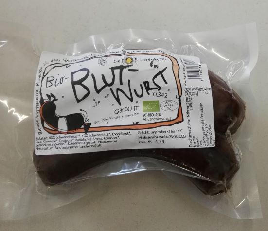 Blutwurst (€ 12,70/kg)