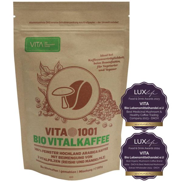 Vitalkaffee mit Vital-Pilzen gemahlen