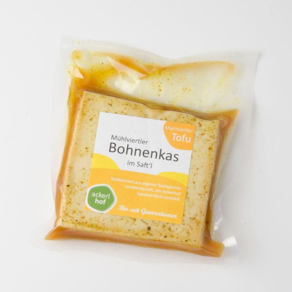 Mühlviertler Bohnenkas im Saft'l (Marinierter Tofu) (Abrechnung per Realgewicht)