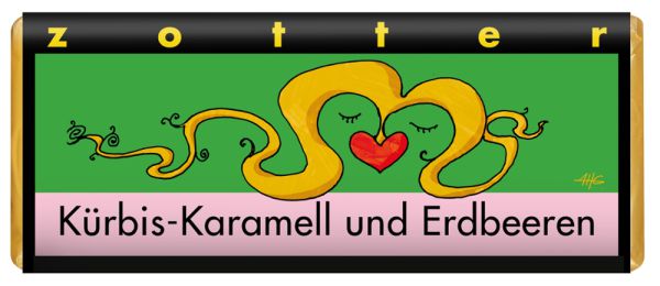 Kürbis-Karamell und Erdbeeren