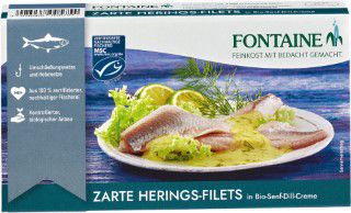 Heringsfilets in Senf-Dill-Creme