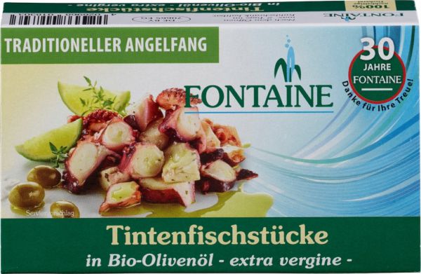 Tintenfischstücke in Olivenöl