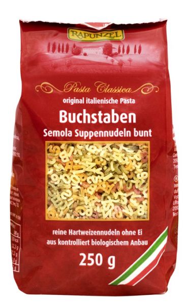 Buchstaben Suppennudeln