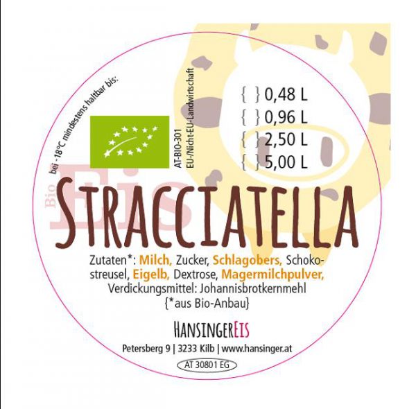 Stracciatella Eis (mit Zotter Schoko)