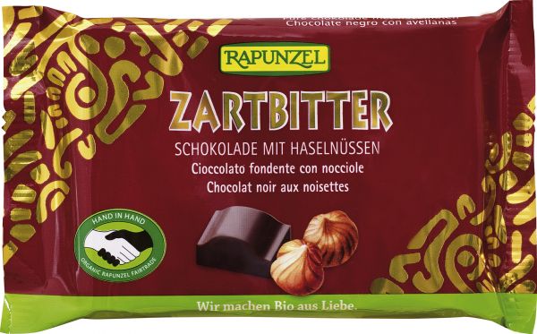 Schokolade Zartbitter 60 % mit Haselnüssen
