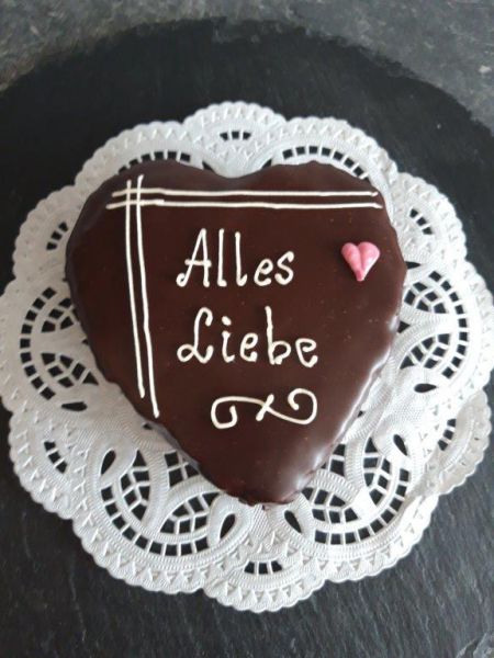 Alles Liebe Sacherherz (12 cm)