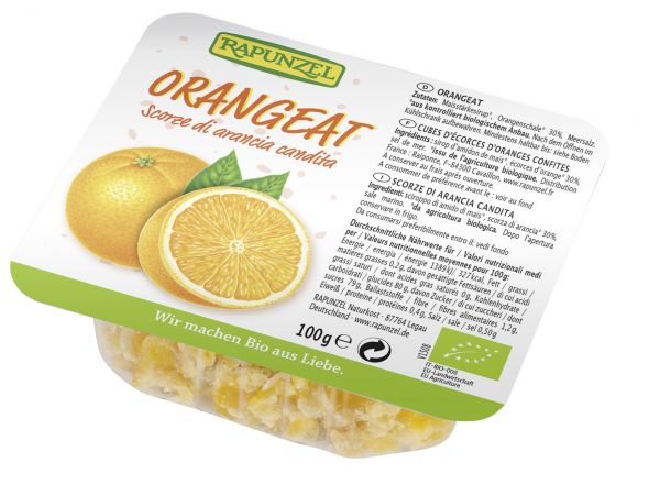 Orangeat ohne Weißzucker gewürfelt